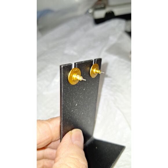 Monet Vintage Stud Post Pierced Earrings Red Rhinestone Minimalist Elegant - Picture 3 of 7